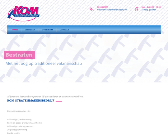 Kom stratenmakersbedrijf Logo